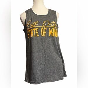 Gray Muscle Tee with Yellow Beth Dutton Graphic Print